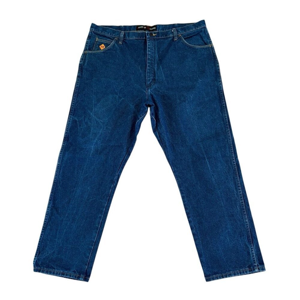 Wrangler FR Men's 42 x 30" Relaxed Fit Denim Blue Fire Resistant Work Jeans